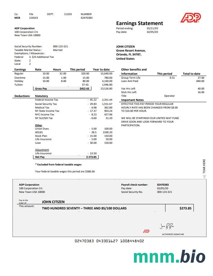USA ADP zarobki St. szablon w formacie excel pdf